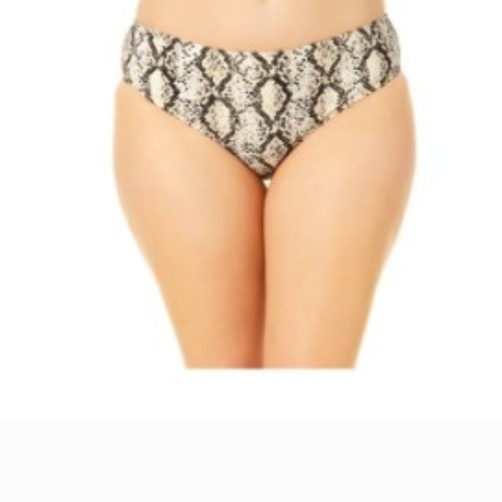 Time and Tru Snakeskin Bikini Bottom - Black and Cream